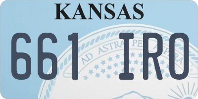 KS license plate 661IRO