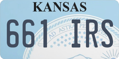 KS license plate 661IRS