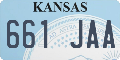 KS license plate 661JAA