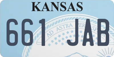 KS license plate 661JAB