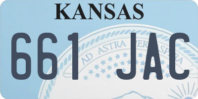 KS license plate 661JAC