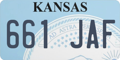 KS license plate 661JAF
