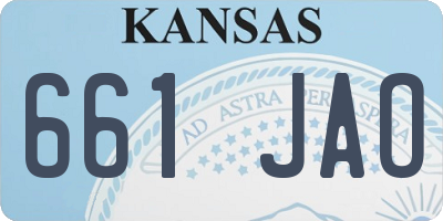 KS license plate 661JAO