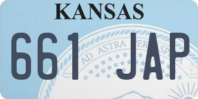 KS license plate 661JAP