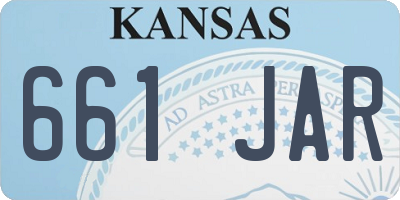 KS license plate 661JAR