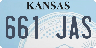 KS license plate 661JAS