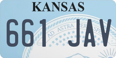 KS license plate 661JAV