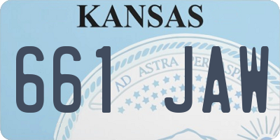 KS license plate 661JAW