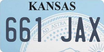 KS license plate 661JAX