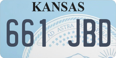 KS license plate 661JBD