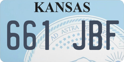 KS license plate 661JBF