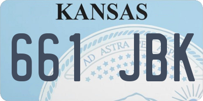 KS license plate 661JBK