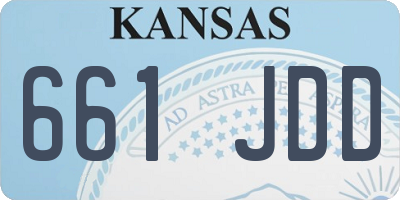 KS license plate 661JDD