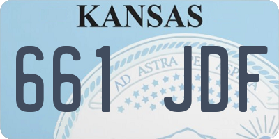 KS license plate 661JDF