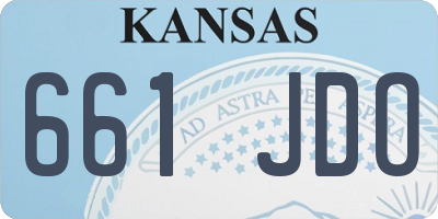 KS license plate 661JDO