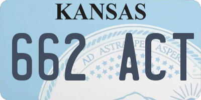 KS license plate 662ACT