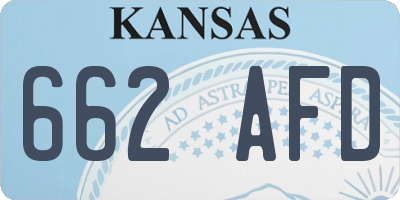 KS license plate 662AFD