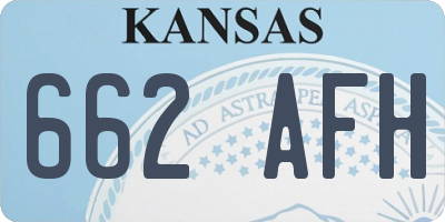 KS license plate 662AFH