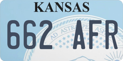 KS license plate 662AFR
