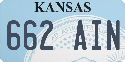 KS license plate 662AIN