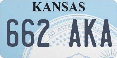 KS license plate 662AKA