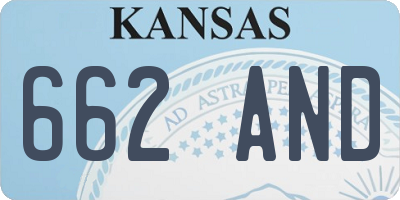 KS license plate 662AND