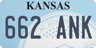 KS license plate 662ANK