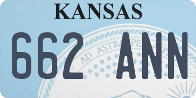 KS license plate 662ANN