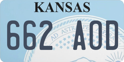 KS license plate 662AOD