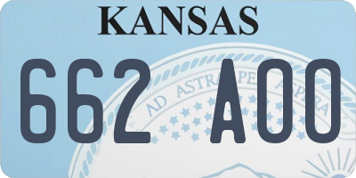 KS license plate 662AOO