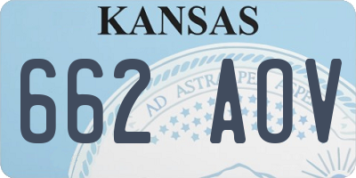 KS license plate 662AOV