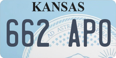 KS license plate 662APO