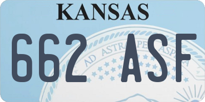 KS license plate 662ASF