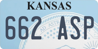 KS license plate 662ASP