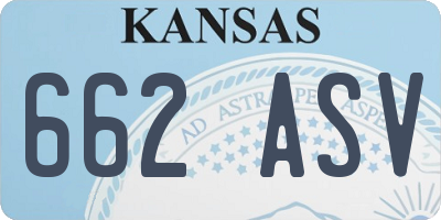 KS license plate 662ASV