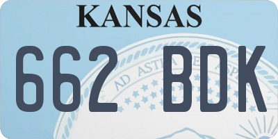 KS license plate 662BDK