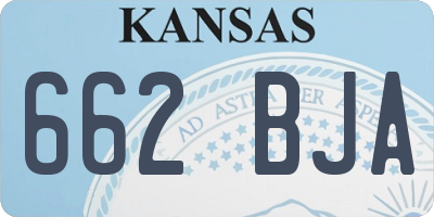 KS license plate 662BJA