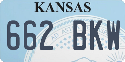 KS license plate 662BKW