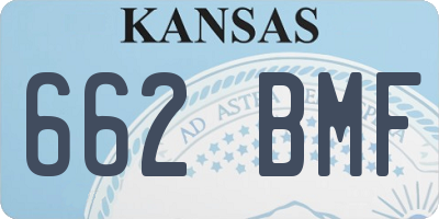KS license plate 662BMF