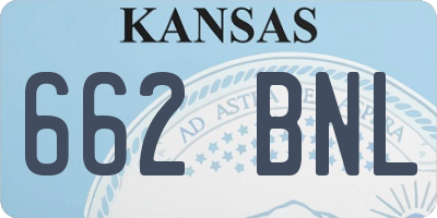 KS license plate 662BNL