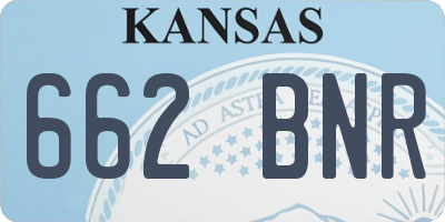 KS license plate 662BNR