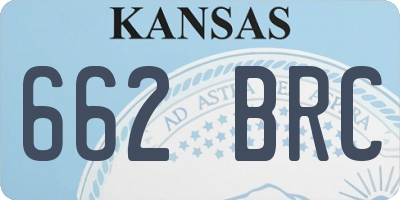 KS license plate 662BRC