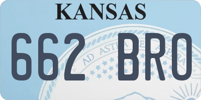 KS license plate 662BRO