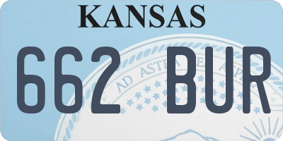 KS license plate 662BUR