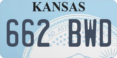 KS license plate 662BWD