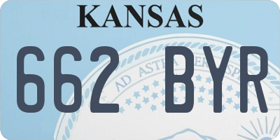 KS license plate 662BYR