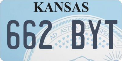 KS license plate 662BYT