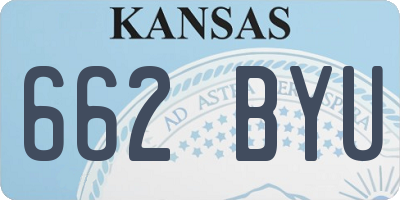 KS license plate 662BYU