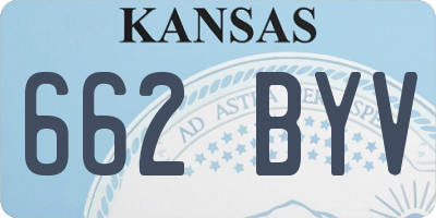 KS license plate 662BYV