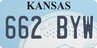 KS license plate 662BYW